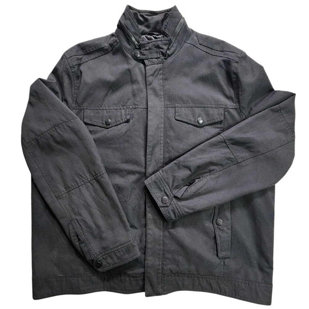 Kenneth Cole Mens 2XL Jacket Full‎ Zip Quilted Lined Black XXL